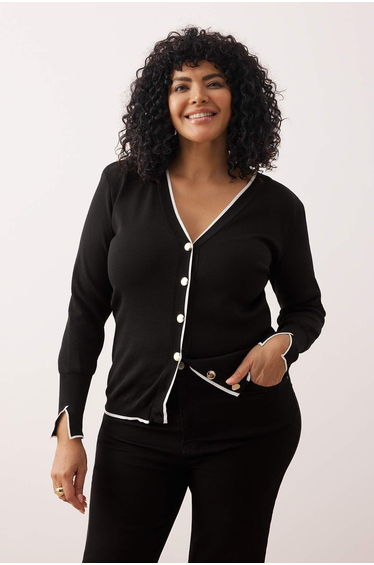 Plus Size Cardigan - Black - Regular fit