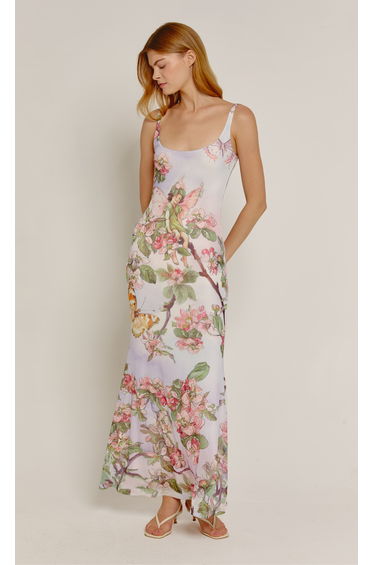 Lilac Cherub Garden Maxi Dress