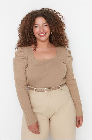 Plus Size Blouse - Beige - Regular fit