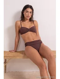 Brown Coated Chlorine & Water Resistant Long Lasting Lycra ® Xtra Life Bikini Set - 4
