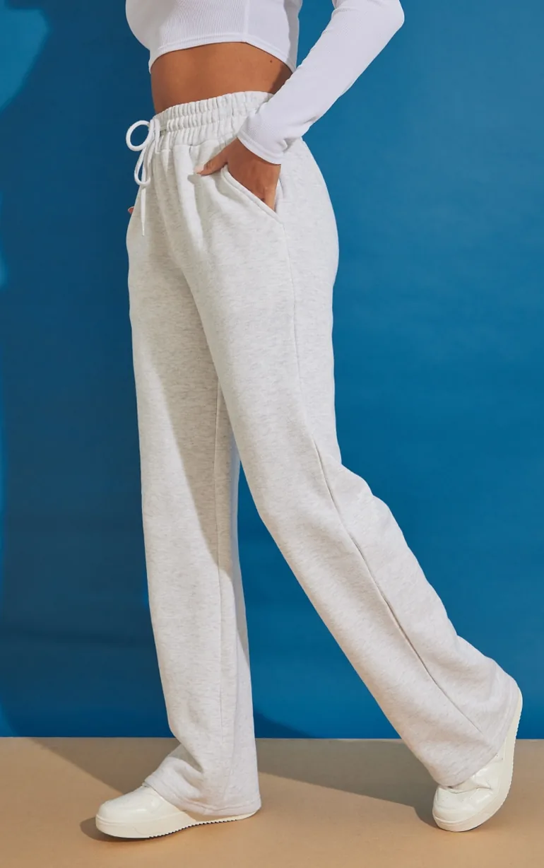 Grey Oversized Drawstring Wide Leg Jogger - 1