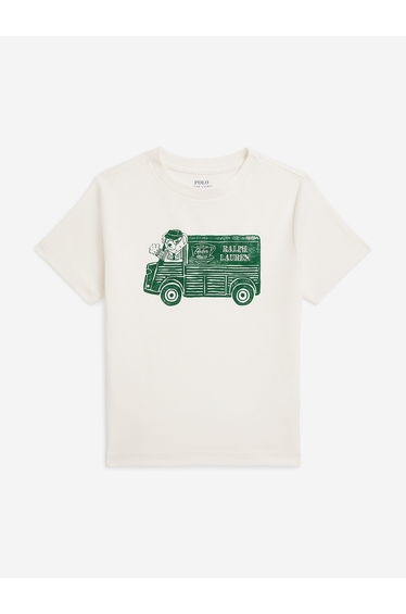 Boys Bear Coffee Truck T-Shirt in White