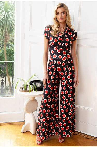 Wide Leg Jumpsuit with Cap Sleeves