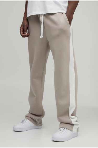 Tall Straight Fit Panelled Jogger - stone