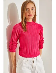 Women's Turtleneck Ribbed Knitwear Sweater