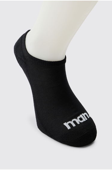 5 Pack Man Dot Half Terry Trainer Socks - black