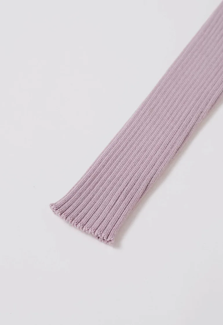 Crisscross Full Ribbed Knit Top in Mauve - 5