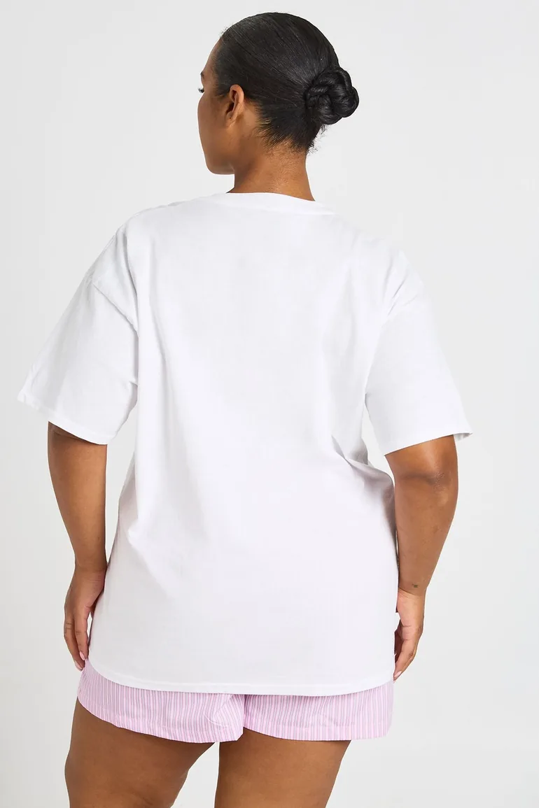Plus Seafood Club Printed T Shirt - white - 1
