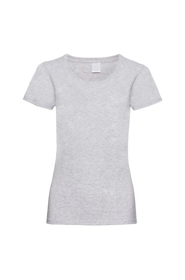 Womens/Ladies Value Fitted Short Sleeve Casual T-Shirt - Grey Marl