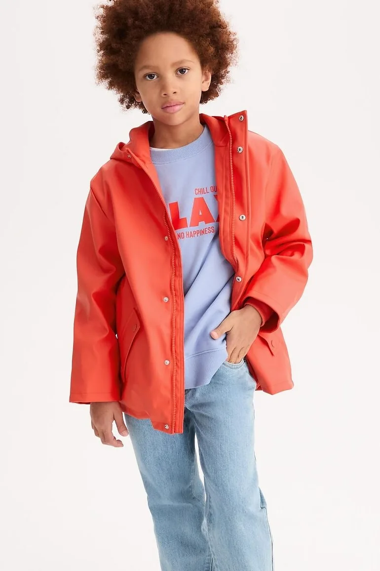 Hooded Waxed Jacket with Jersey Lining