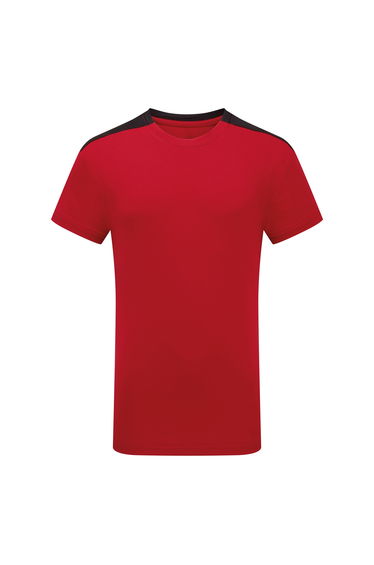 TriDri Childrens/Kids Performance Contrast T-Shirt - Fire Red/Black