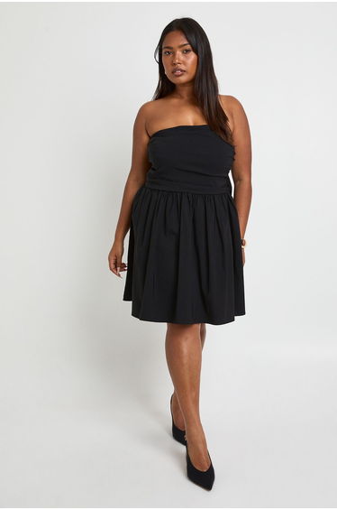 Plus Bandeau Bow Back Skater - black