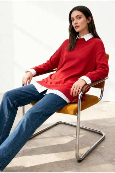 Sweater - Red - Relaxed fit
