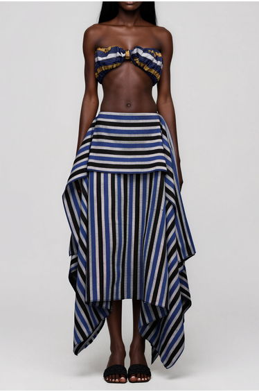 Inta Stripe Ruch Skirt Set