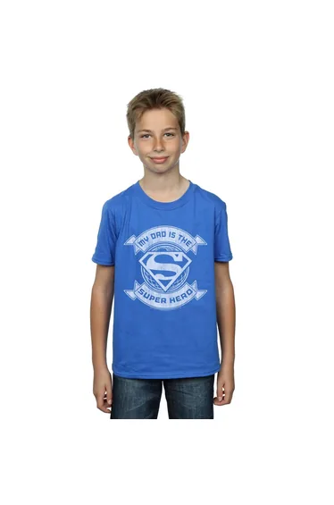 DC Comics Boys Superman My Dad The Superhero T-Shirt - Royal Blue
