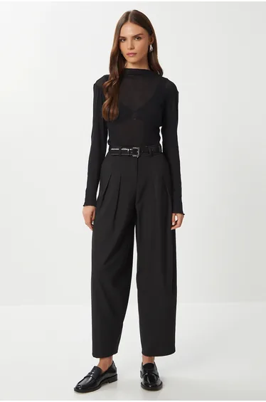 ISTANBUL High Waist Pleated Tailored Trousers