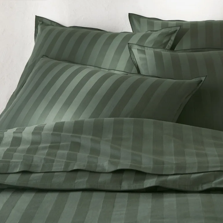 Victor Striped 100% Washed Cotton Satin 300 Thread Count Pillowcase - 5