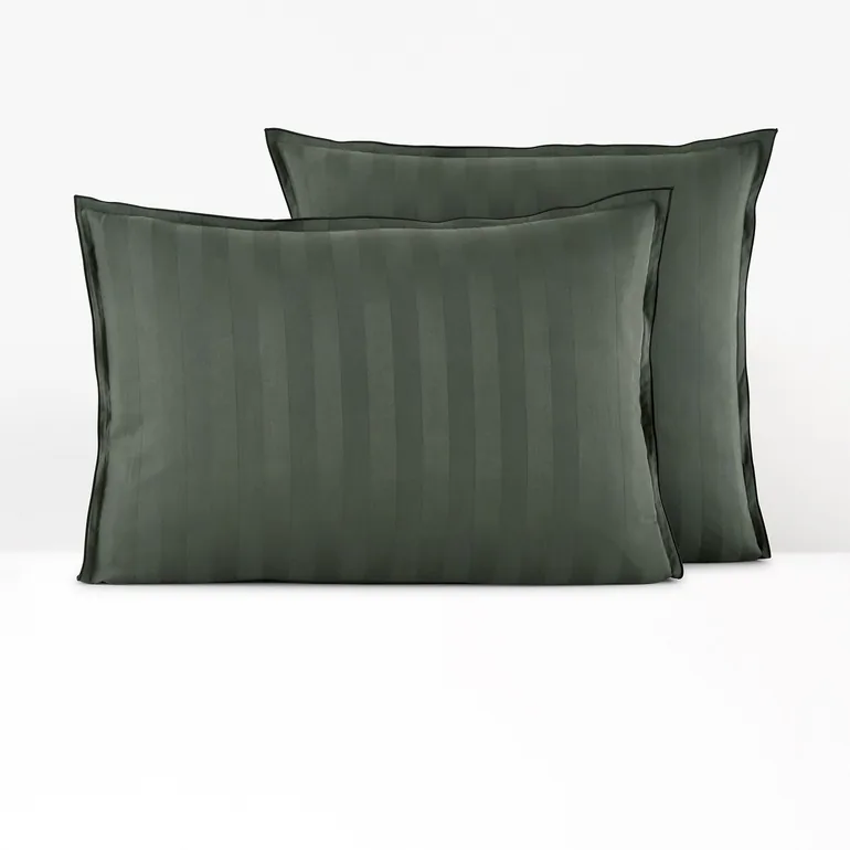 Victor Striped 100% Washed Cotton Satin 300 Thread Count Pillowcase - 2