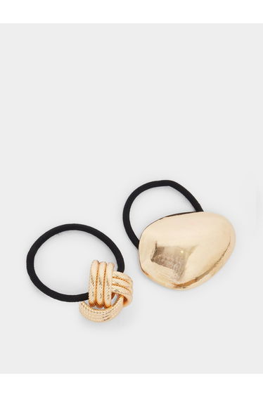 Set of 2 - Metal Knot Hair Ties