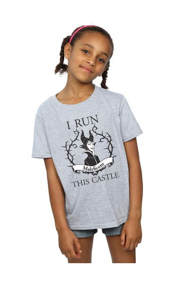 Maleficent Girls I Run This Castle Cotton T-Shirt - Sports Grey