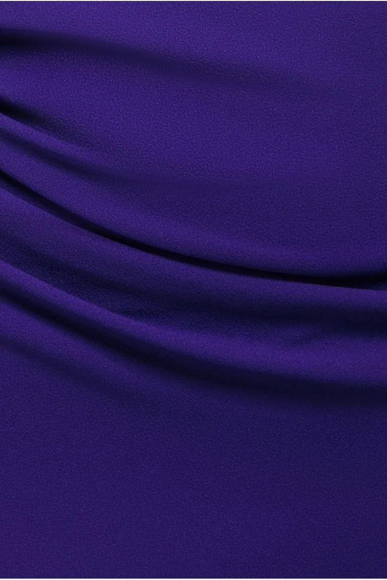 Goddiva One Shoulder Front Split Scuba Maxi - Purple - 4