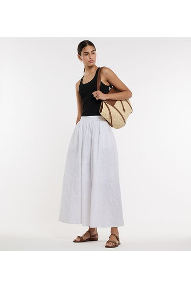 BCBG MAXI LENGTH EMBROIDERY SKIRT