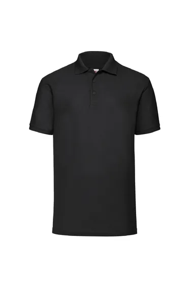 Fruit Of The Loom Mens 65/35 Pique Short Sleeve Polo Shirt - Black