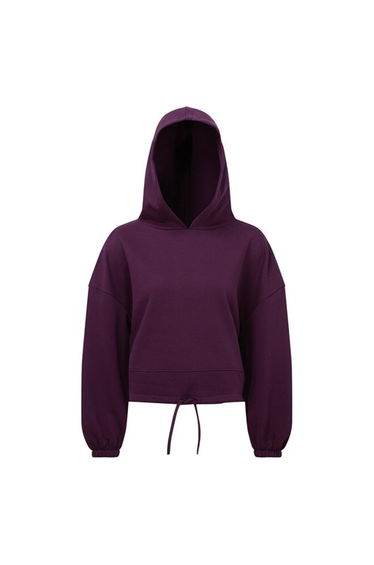 TriDri Womens/Ladies Cropped Oversize Hoodie - Mulberry
