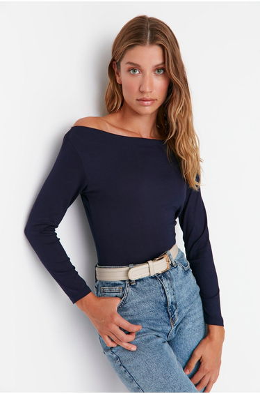 Blouse - Dark blue - Slim fit