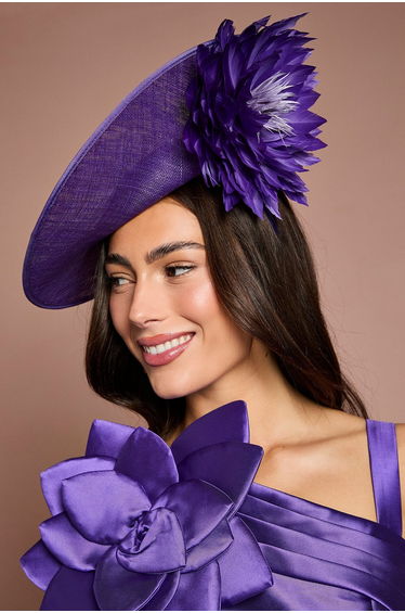 Lisa Tan Side Facing Feather Detail Fascinator
