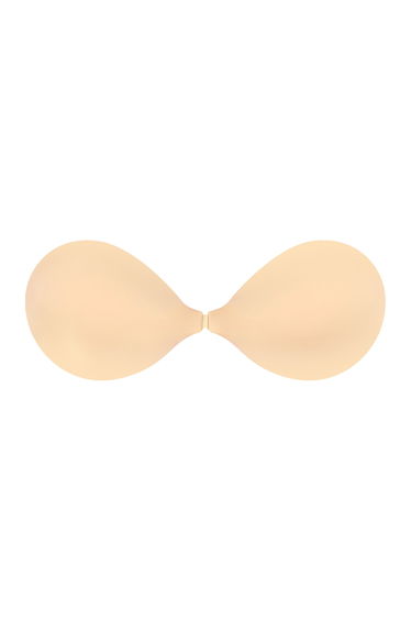 Front Clip Push-Up Silicone Adhesive Bra in Cream
