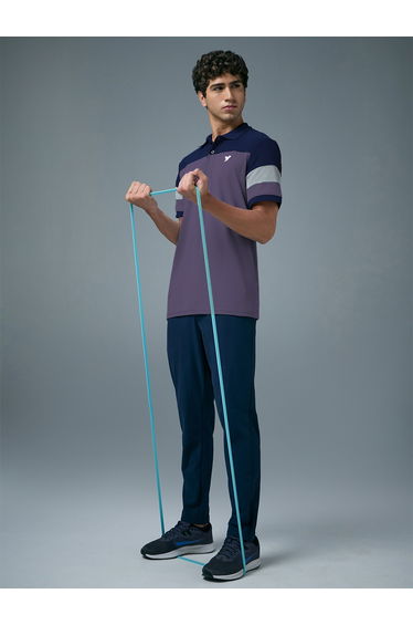 Men Slim Fit Color Block Pique Polo