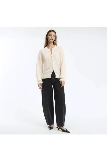 Alpaca/Wool Blend Cardigan with Button Fastening