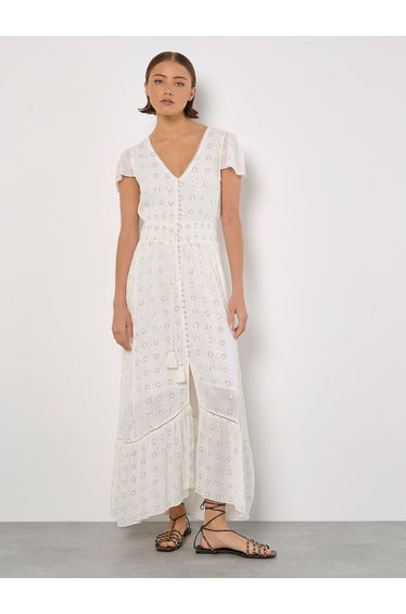 Embroidered Sequin Maxi Dress