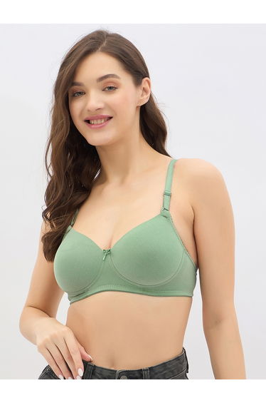 Cotton Padded Non-Wired Demi Cup T-shirt Bra