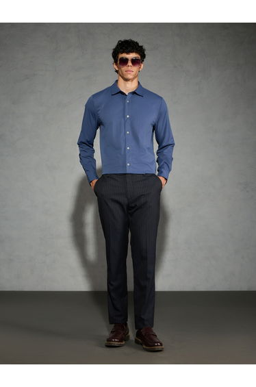 Solid Spread Collar Regular Fit Shirt