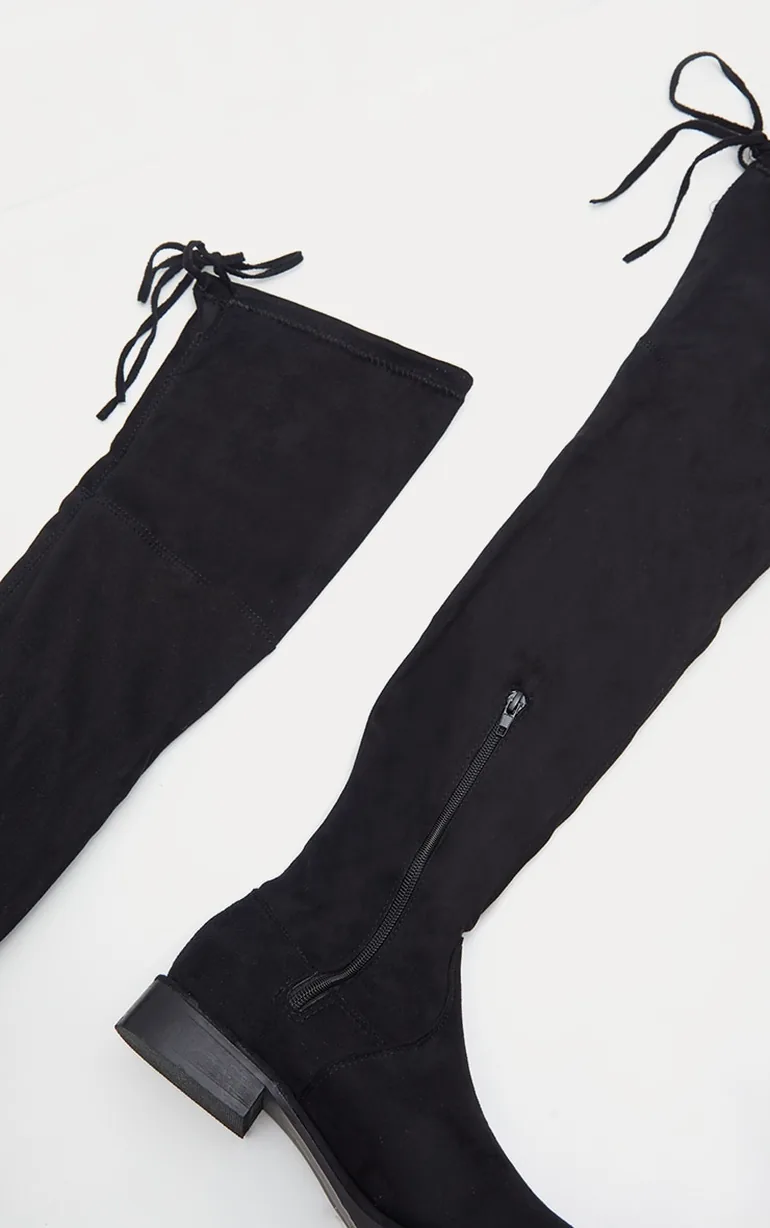 Black Flat Over The Knee Boot - 2