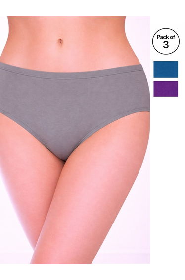 Pack of 3 - Solid Mid Rise Briefs