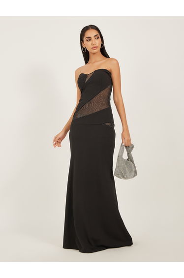 Embellished Strapless Mermaid Maxi Dress