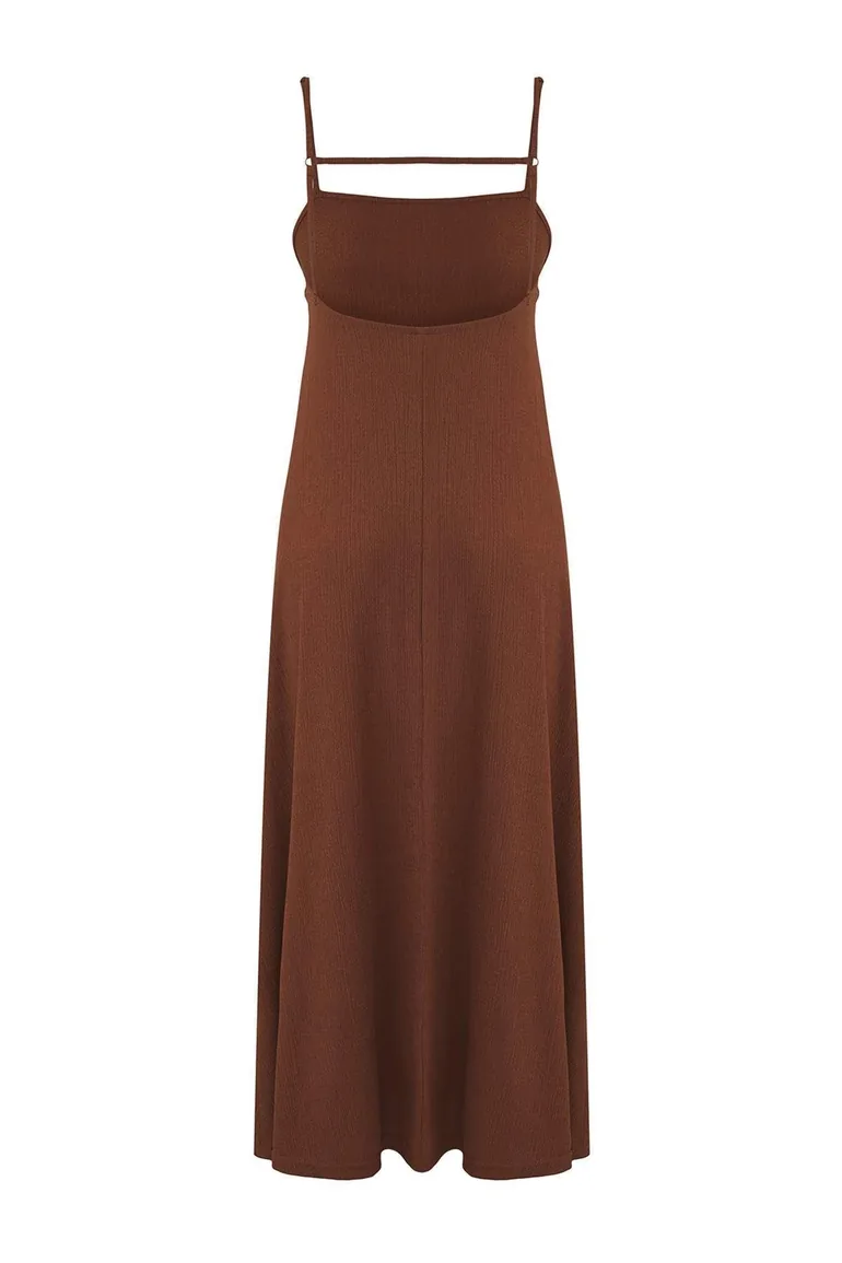 plain brown maxi dress Exclusive Brown Sleeveless Maxi Dress main image 0