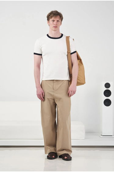 GIESTO Color Blocked Crew Neck T-Shirt with Contrast Binding