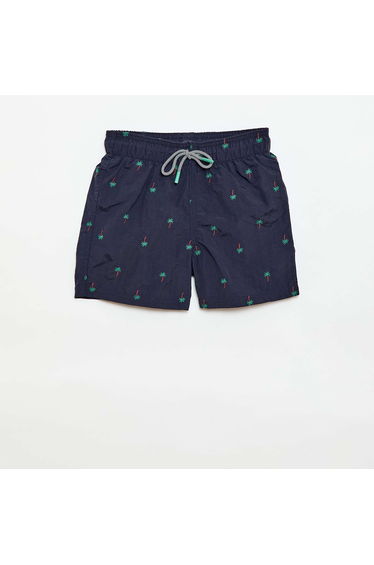 Tropical All-Over Print Swim Bermuda Shorts BLUE