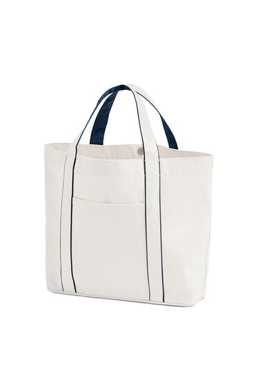 Westford Mill Courtside Medium Tote Bag - Soft White/French Navy