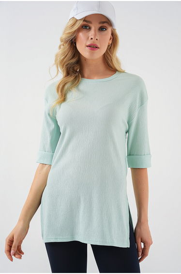 BDART Textured Long Sleeve Crew Neck T-Shirt