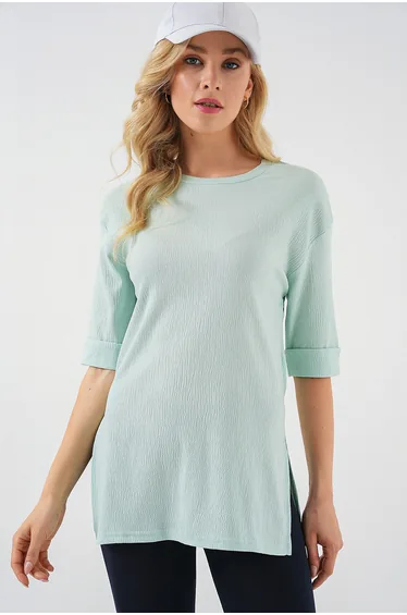 BDART Textured Long Sleeve Crew Neck T-Shirt