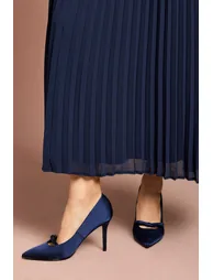 حذاء كعب عالي كوست فاشن باللون الكحلي - 1