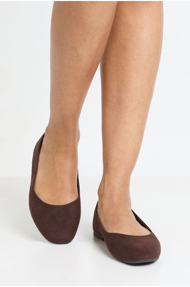 Round Toe Ballet Flats - chocolate