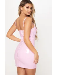 Pink Bodycon Mini Party Dress - 1