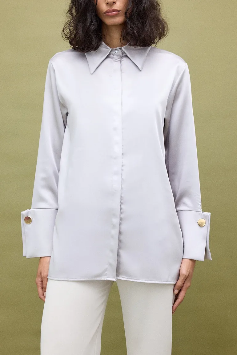 SATIN BASIC SHIRT - 1