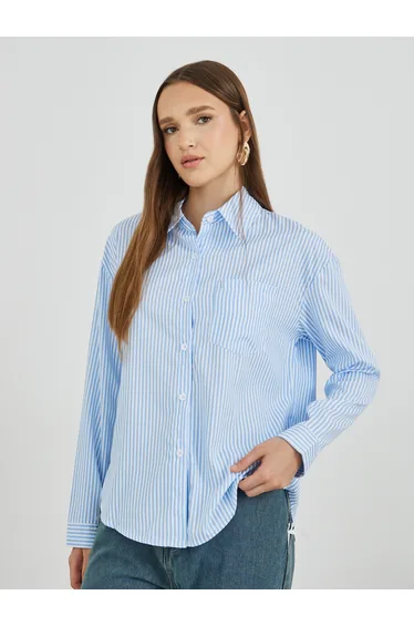 Striped Spread Collar Long Sleeve Shirt